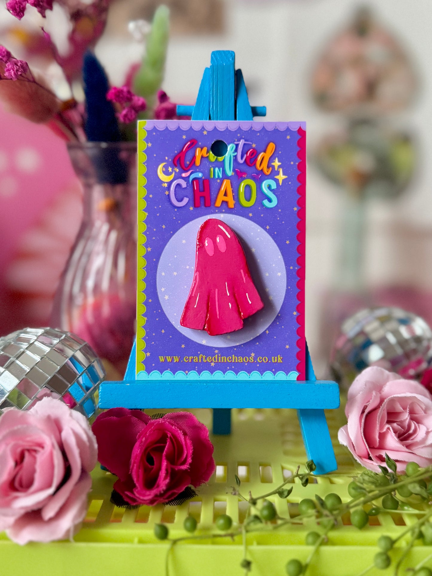 Pink Ghost - Clay Pin