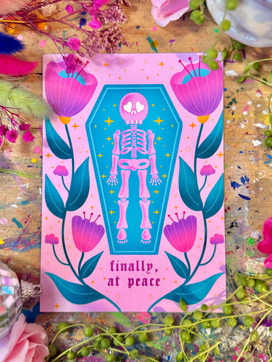 Finally At Peace - A6 Postcard