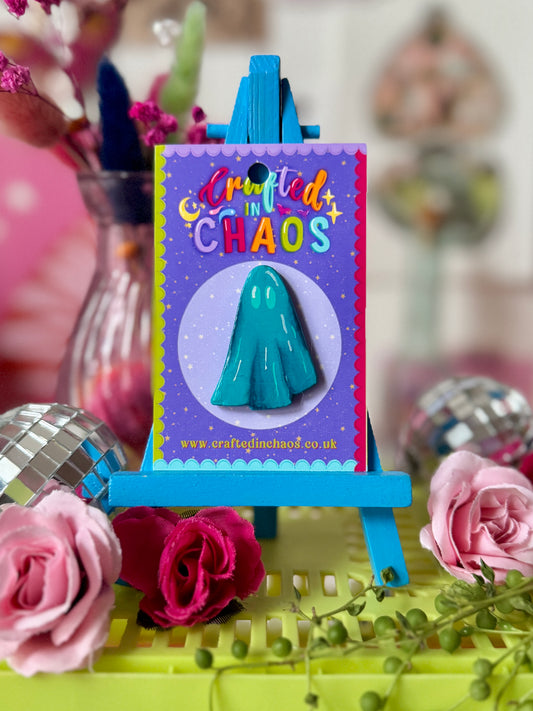 Teal Ghost - Clay Pin