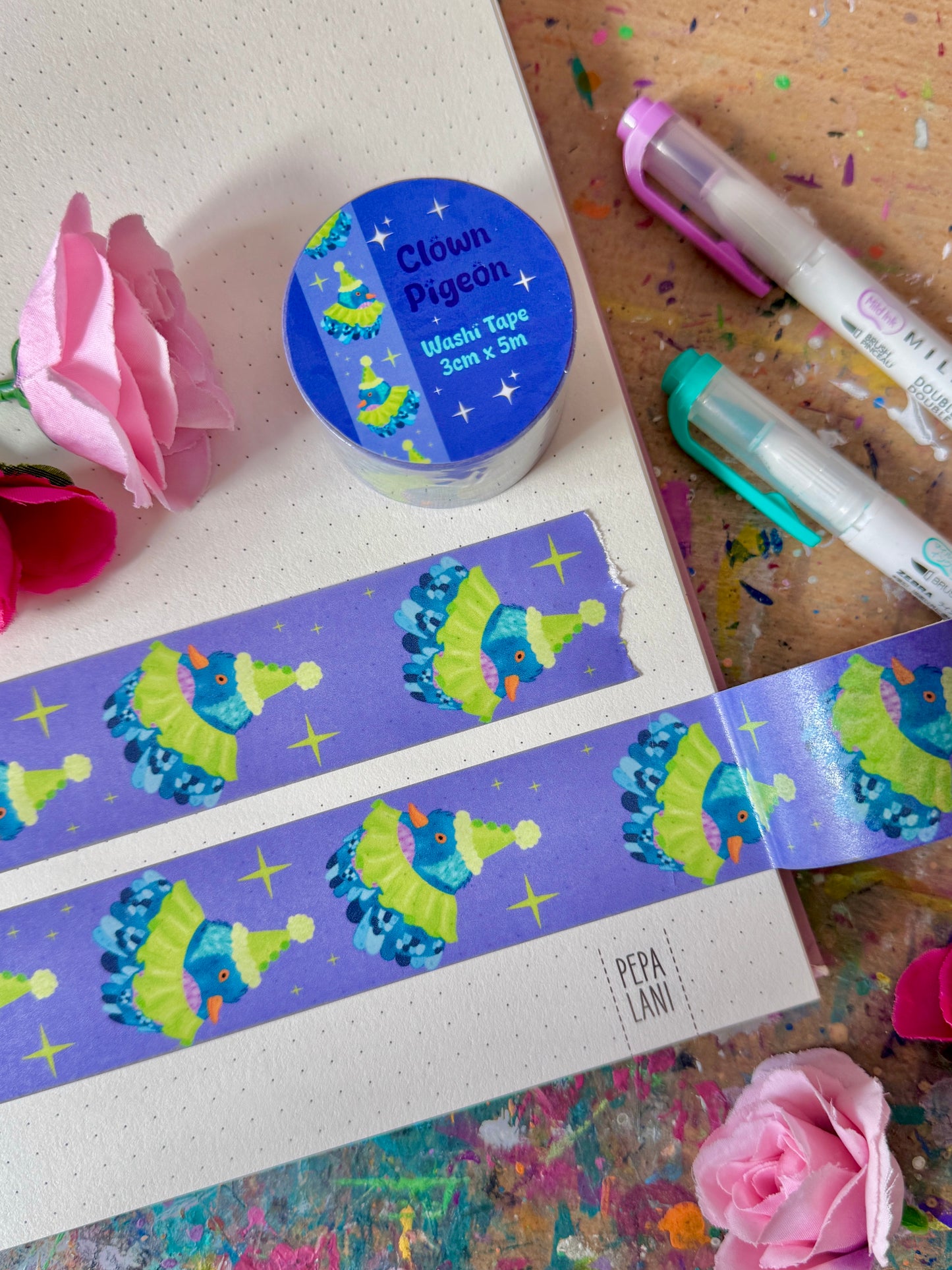 Clown Pigeon - Washi Tape