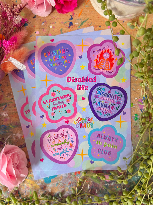 Disabled Life - A6 Sticker Sheet