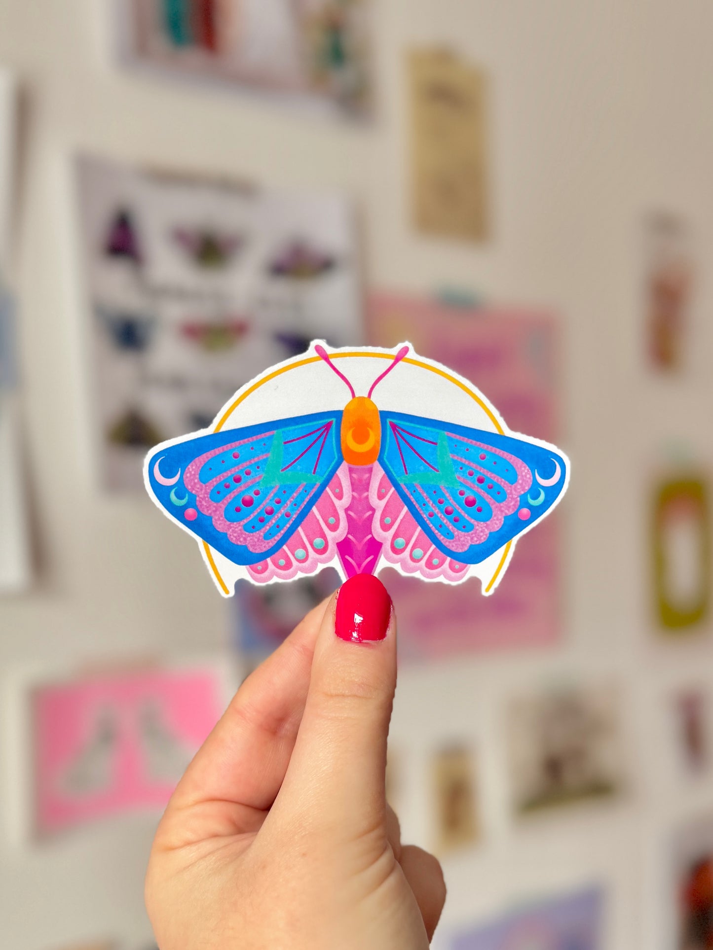 Blue Moth Sticker