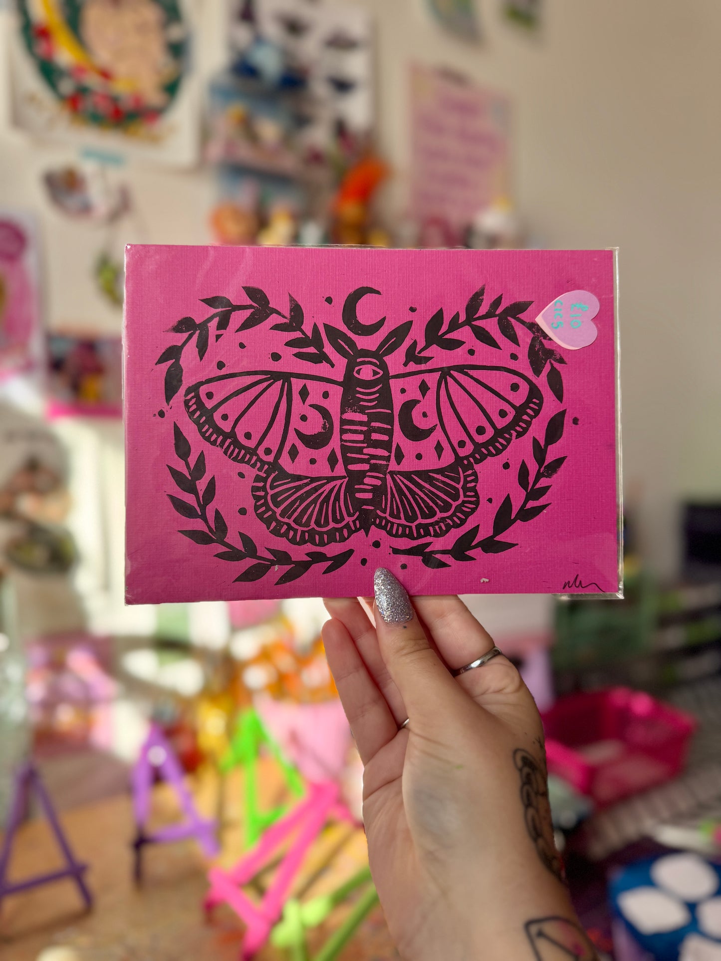 Sale - Moth A5 Linoprints