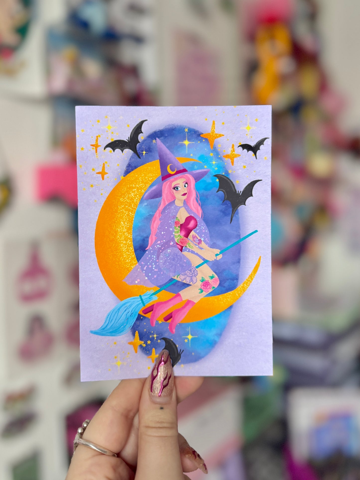 Witch in the Moonlight - A6 Postcard
