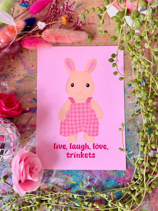 Live, Laugh, Love, Trinkets - A6 Postcard