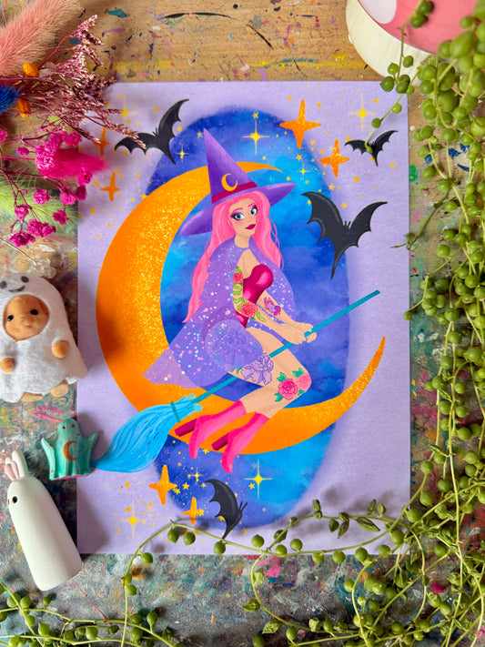Witch in the Moonlight - Print