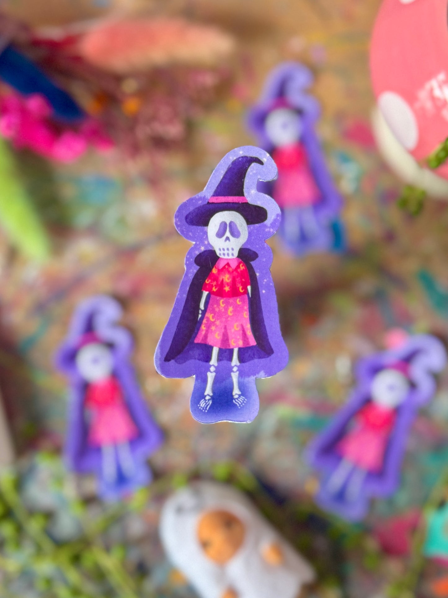 Skeleton Trick or Treater - Sticker