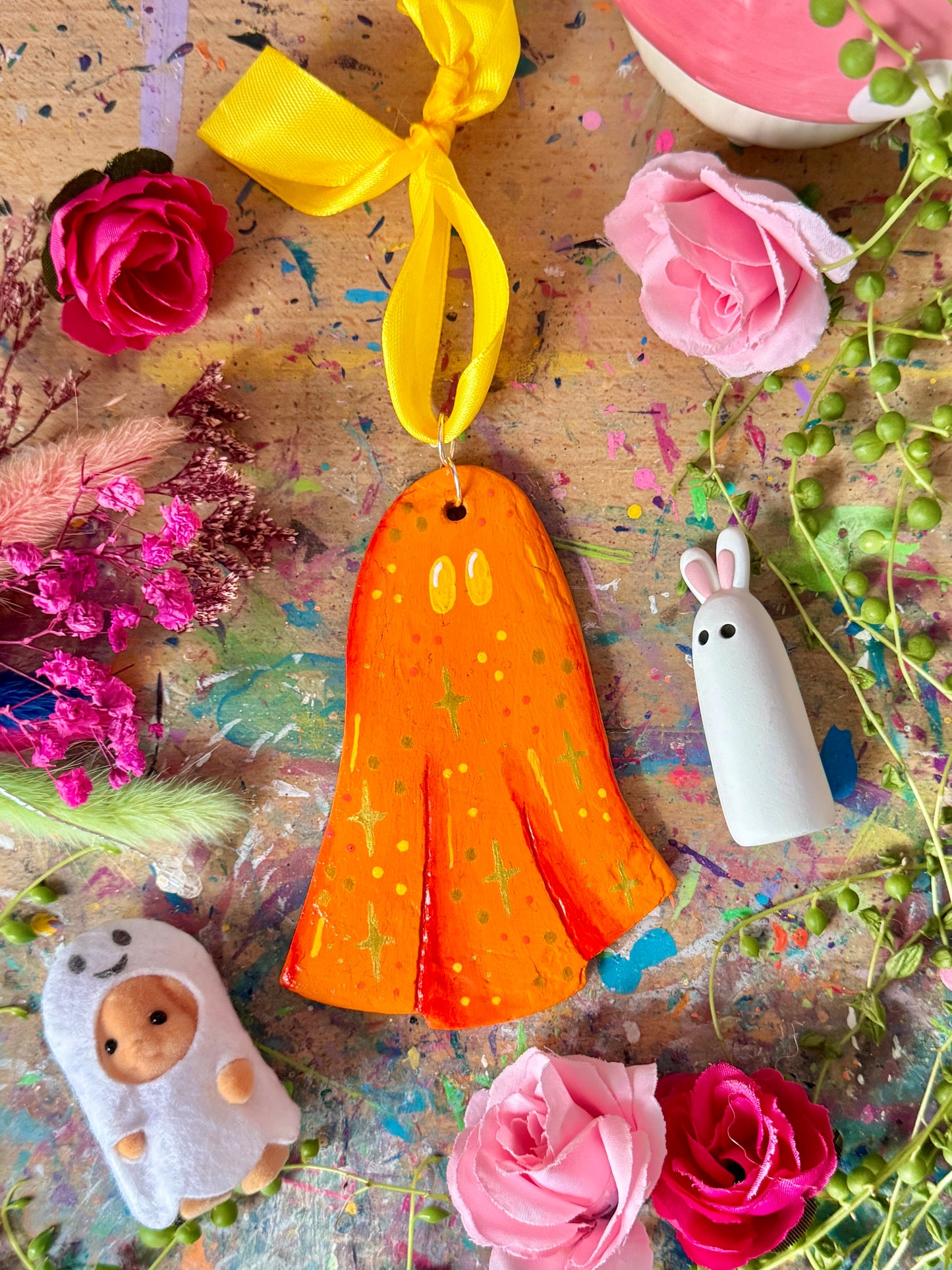 Orange Ghost - Clay Wall Hanging