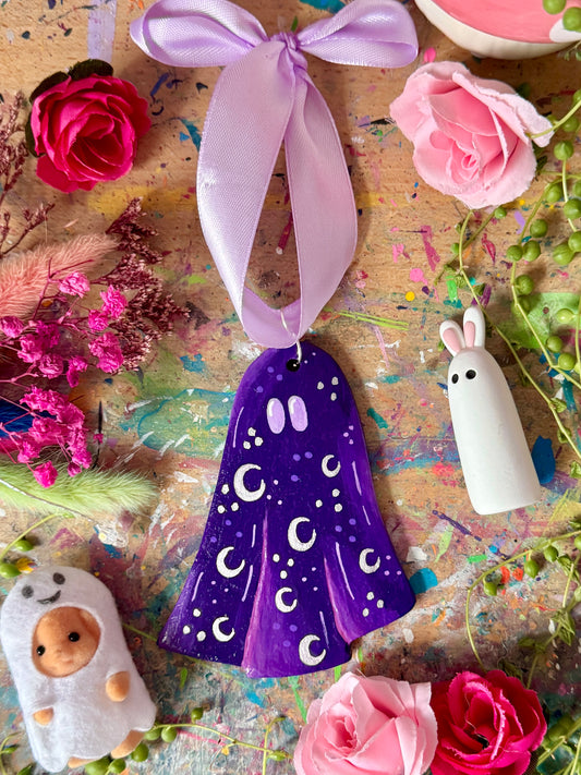 Purple Ghost - Clay Wall Hanging