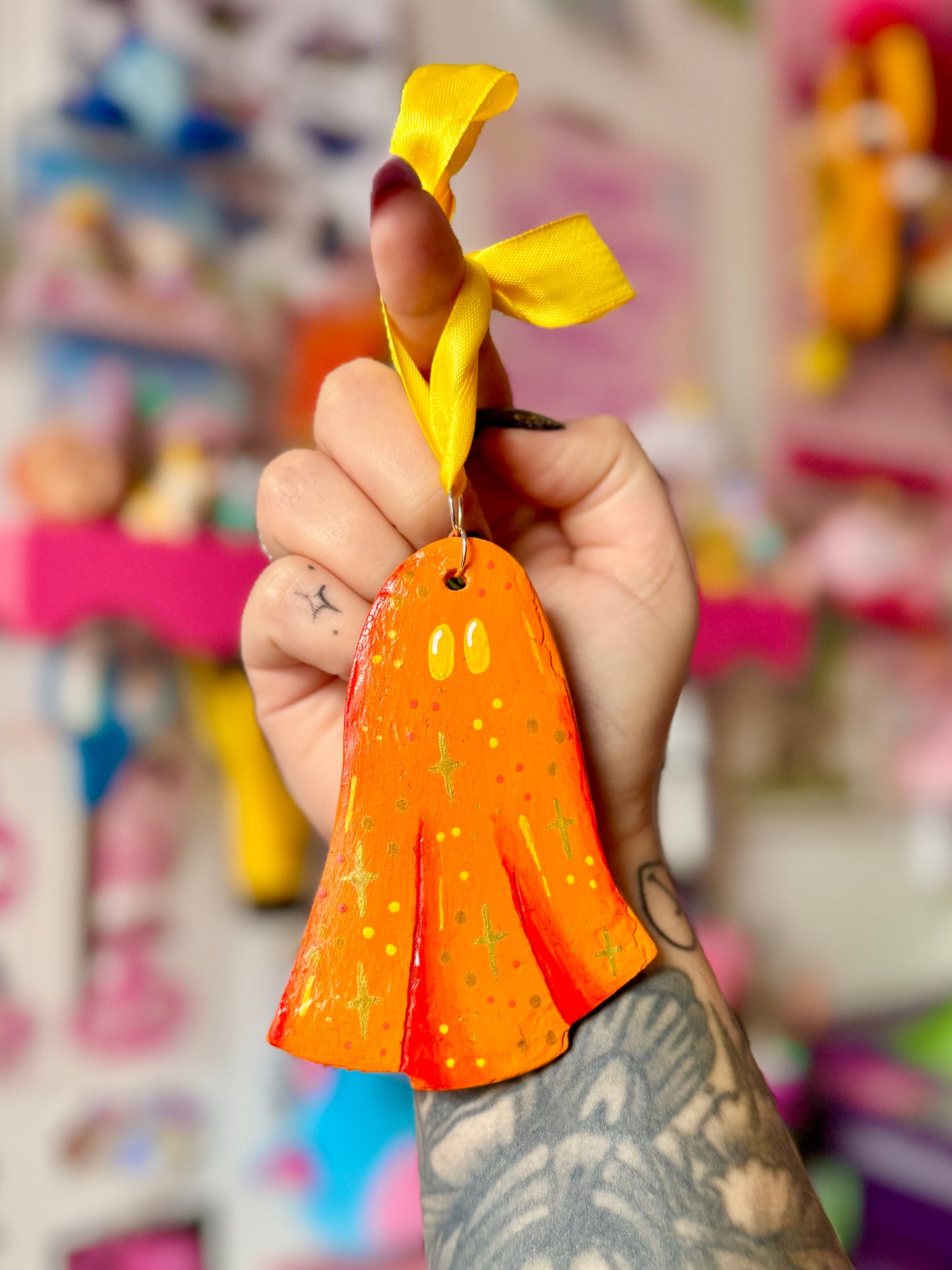 Orange Ghost - Clay Wall Hanging