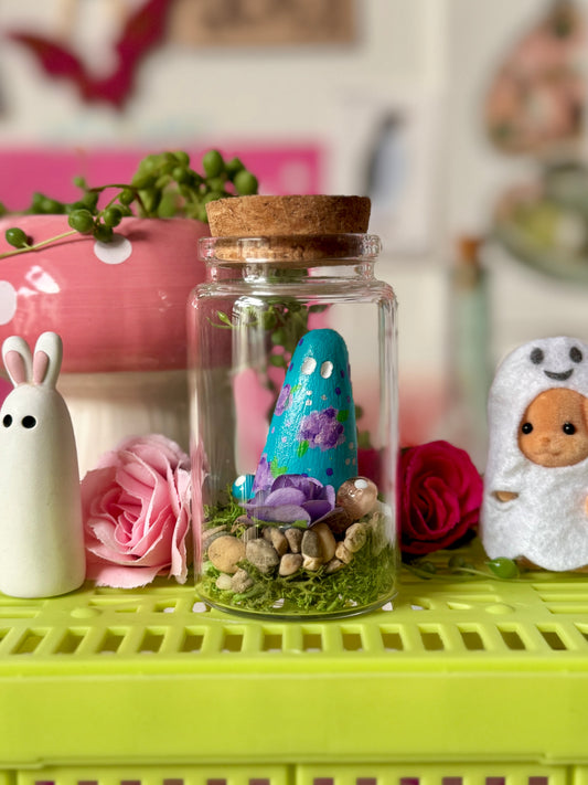 Floral Clay Ghost Jar
