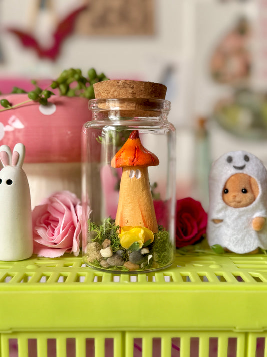 Mushroom Clay Ghost Jar