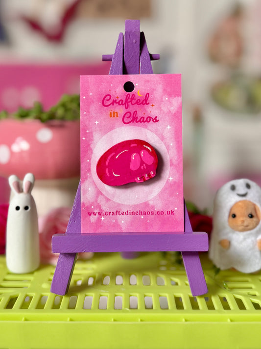 Pink Skull - Clay Pin
