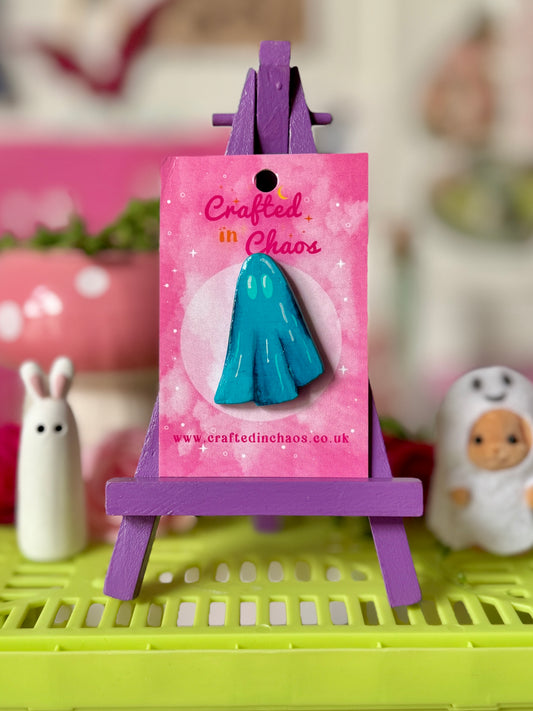 Teal Ghost - Clay Pin