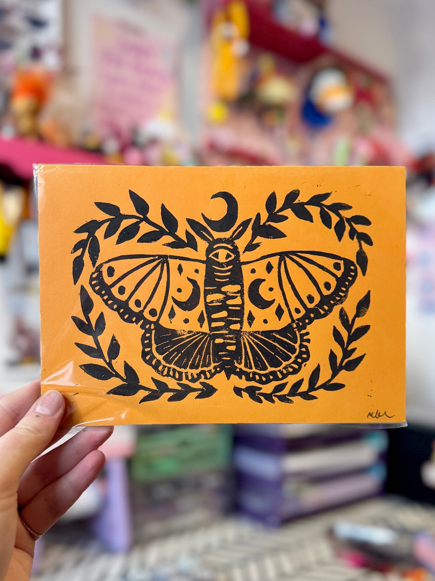 Sale - Moth A5 Linoprints