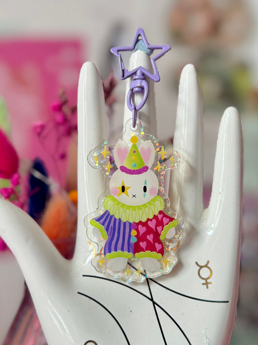 Clown Miffy - Glitter Acrylic Keyring