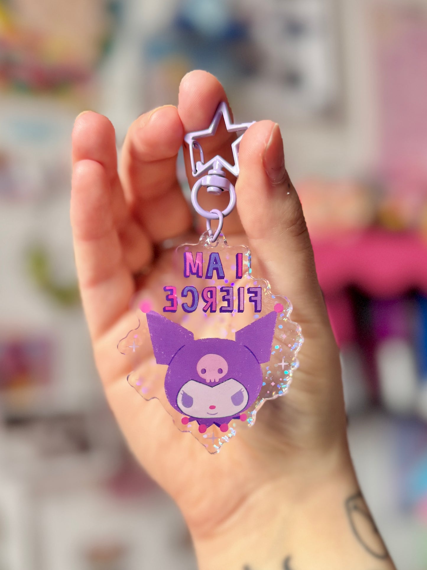 I Am Fierce - Glitter Acrylic Keyring