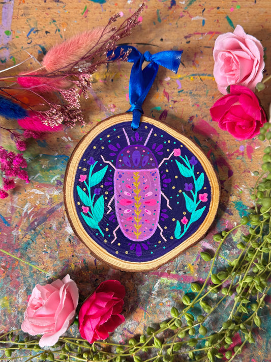 Sacred Violet Beetle Wood Slice
