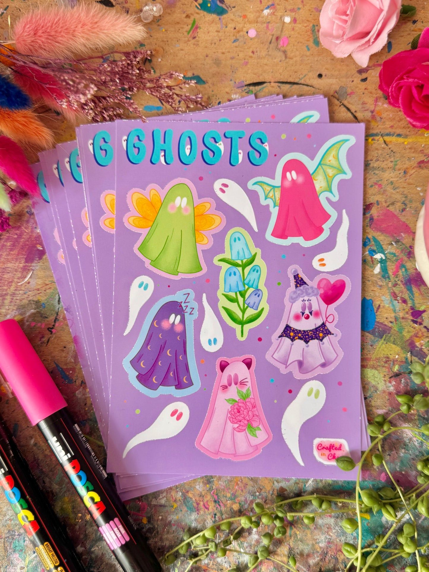 Ghosties A6 Sticker Sheet