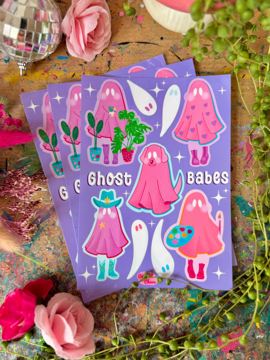 Ghost Babes - A6 Sticker Sheet