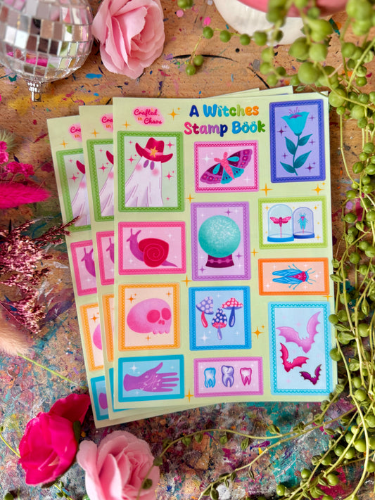 Witches Stamp Book - A6 Sticker Sheet