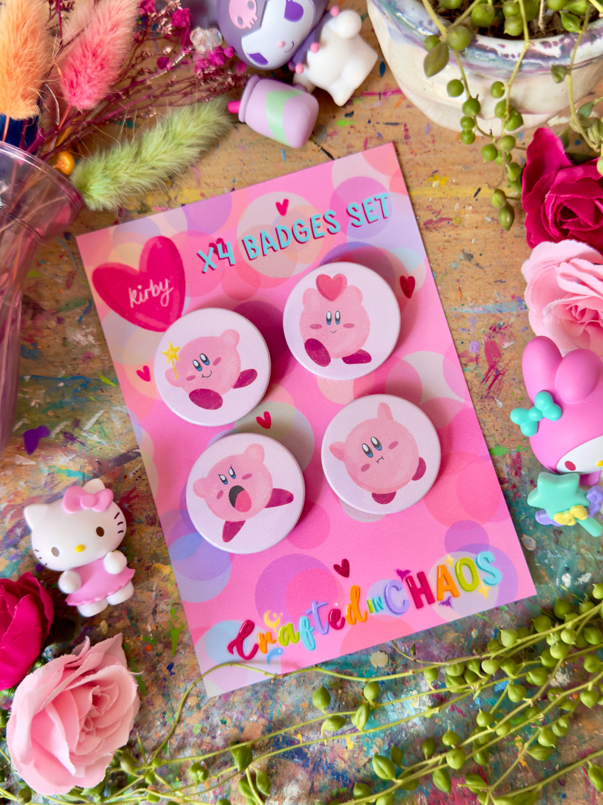 Pink Blobs - Badge Set