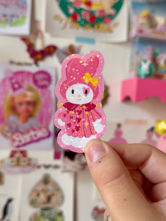 Silly Clown White Rabbit - Sticker