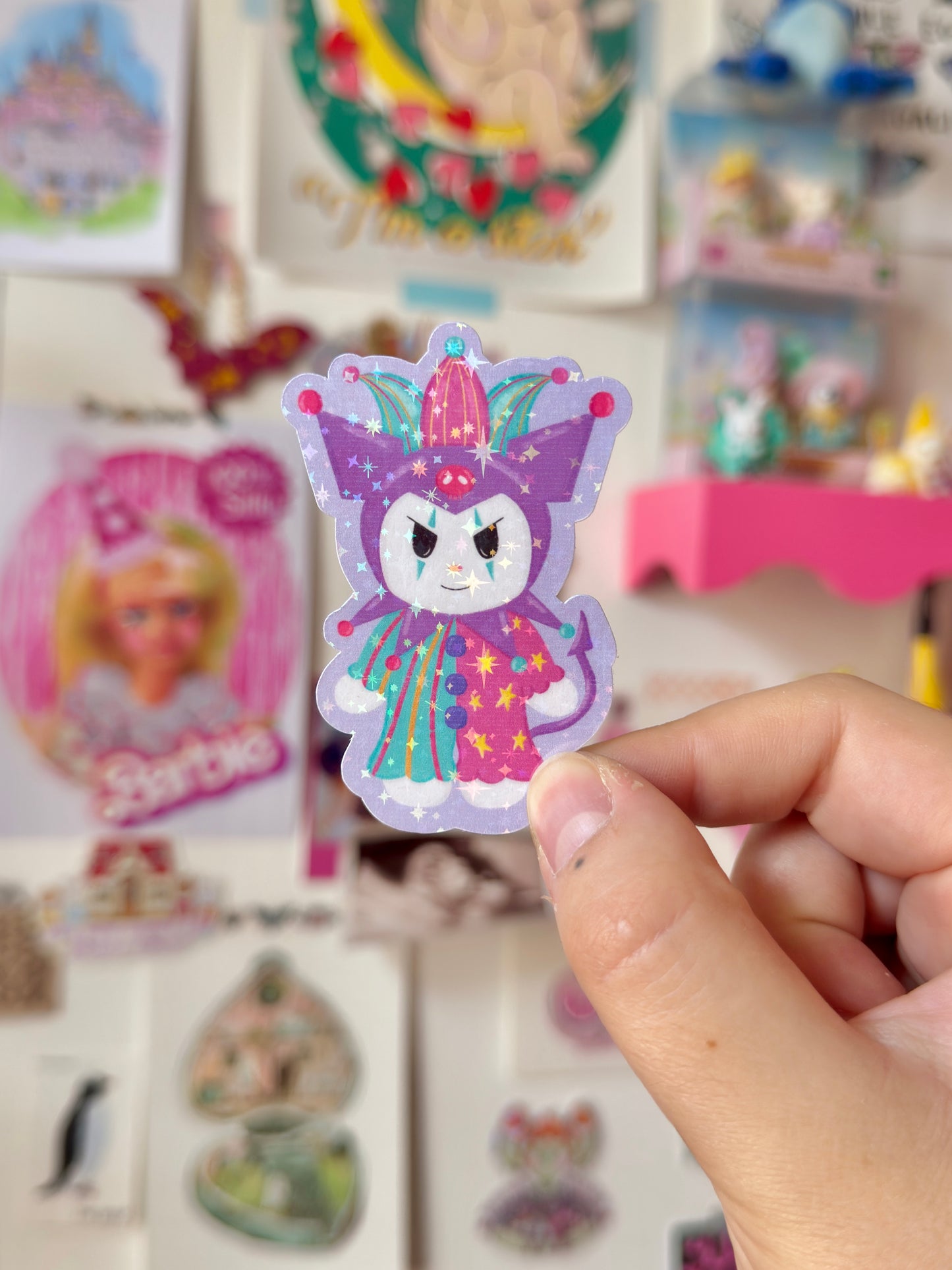 Silly Clown Jester Rabbit - Sticker